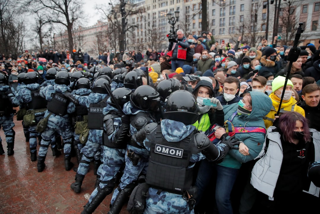 Police in Russia break up rare protest over jailing of activist
