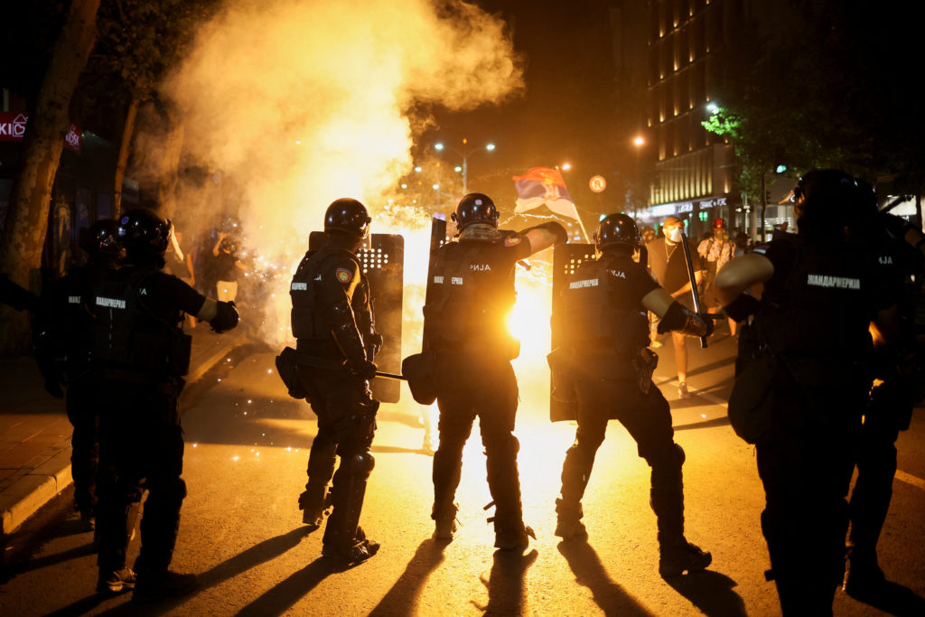 Massive anti-government protest in Serbia's capital leads to dozens of arrests