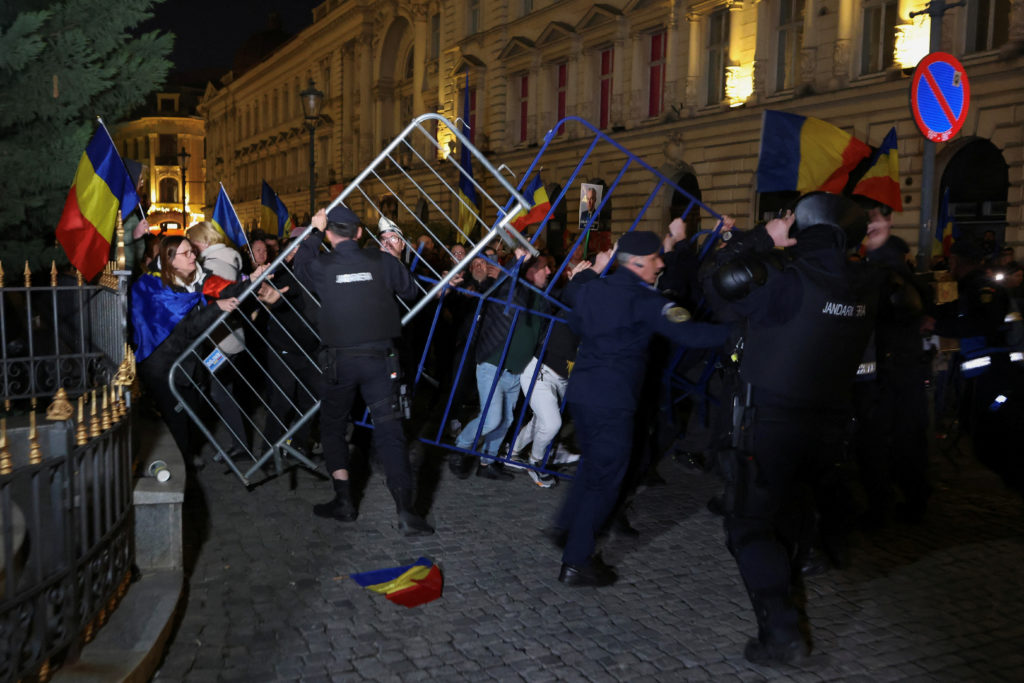 Protests roil Romania's capital after far-right Georgescu barred from presidential election redo