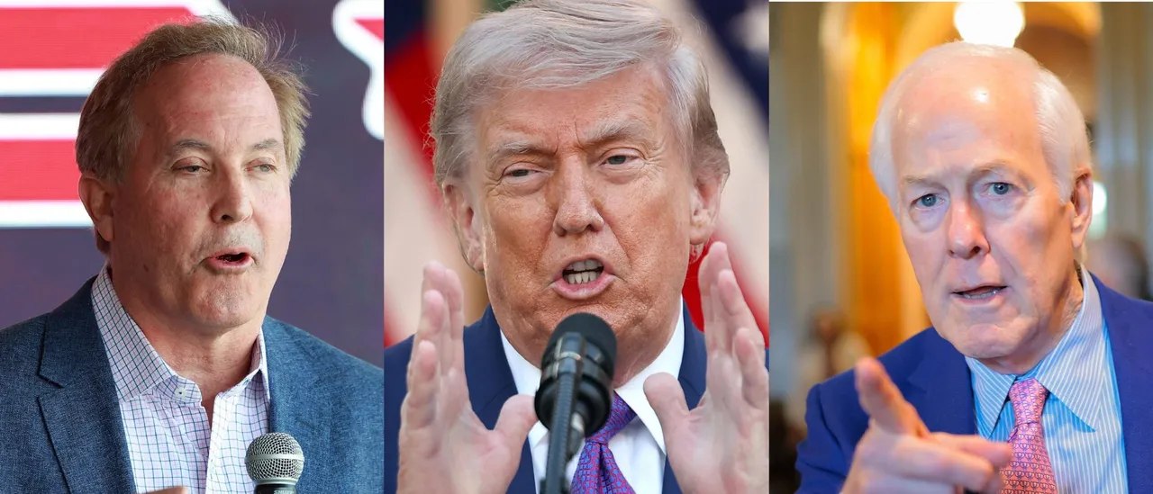 Trump Endorses Texas Attorney General Ken Paxton in GOP Senate Runoff Against John Cornyn