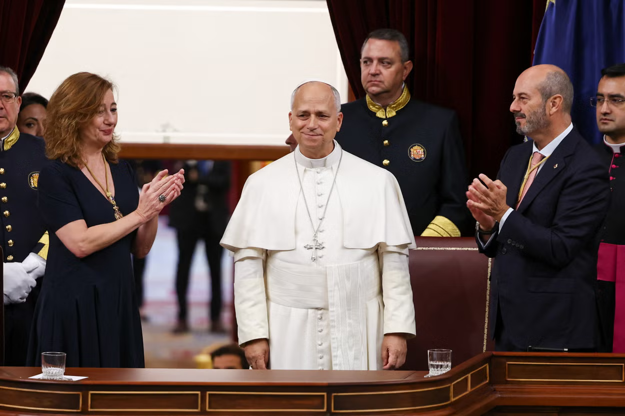 Pope Leo wins seven-minute standing ovation after rare address to Spain’s parliament, warns of global 'spiritual and cultural crisis'
